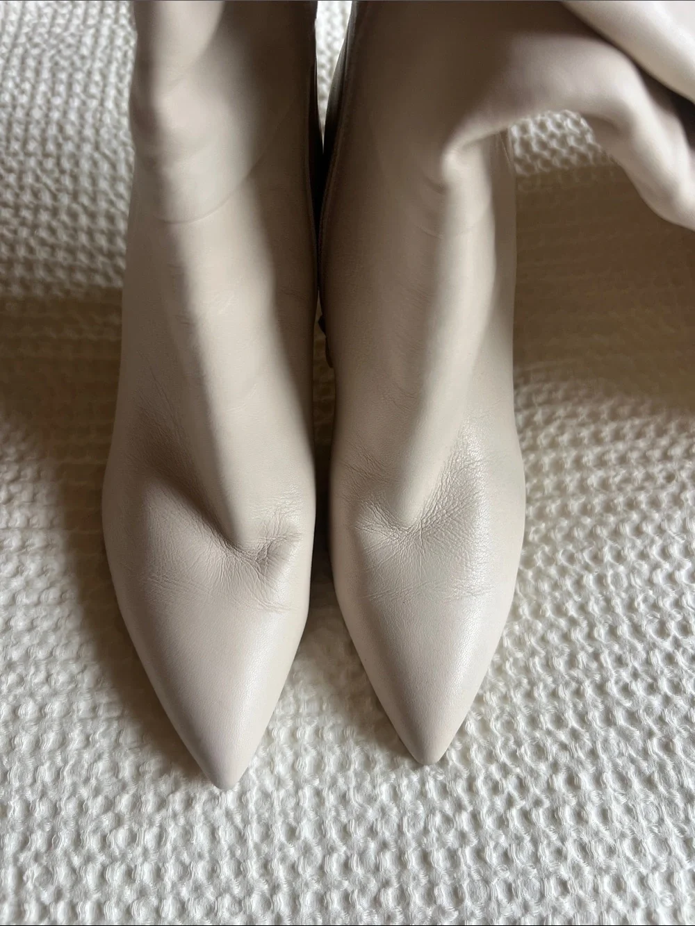 Nine West Richy Stiletto Boots in Light Beige 6.5